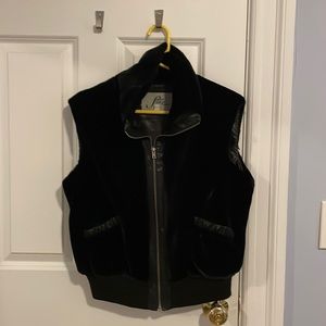 Chic faux fur and leather black vest size medium from Faux Frenzi by Dena